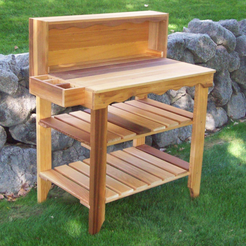 WoodCountry Deluxe Cedar Potting Bench & Reviews Wayfair
